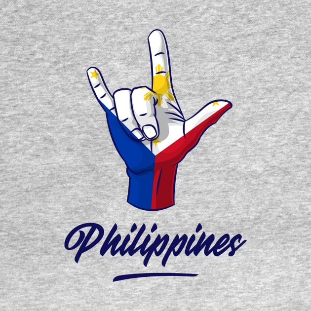 I Love You Philippines Hand Gesture Cute Gift Women Men by teeleoshirts